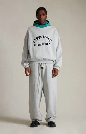 Fear of God Essentials Nylon Hoodie - "Grey/Mint Leaf"
