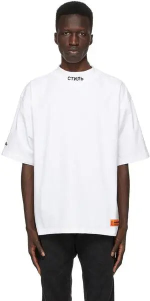 Heron Preston Logo Patch Mockneck T-shirt - "White"