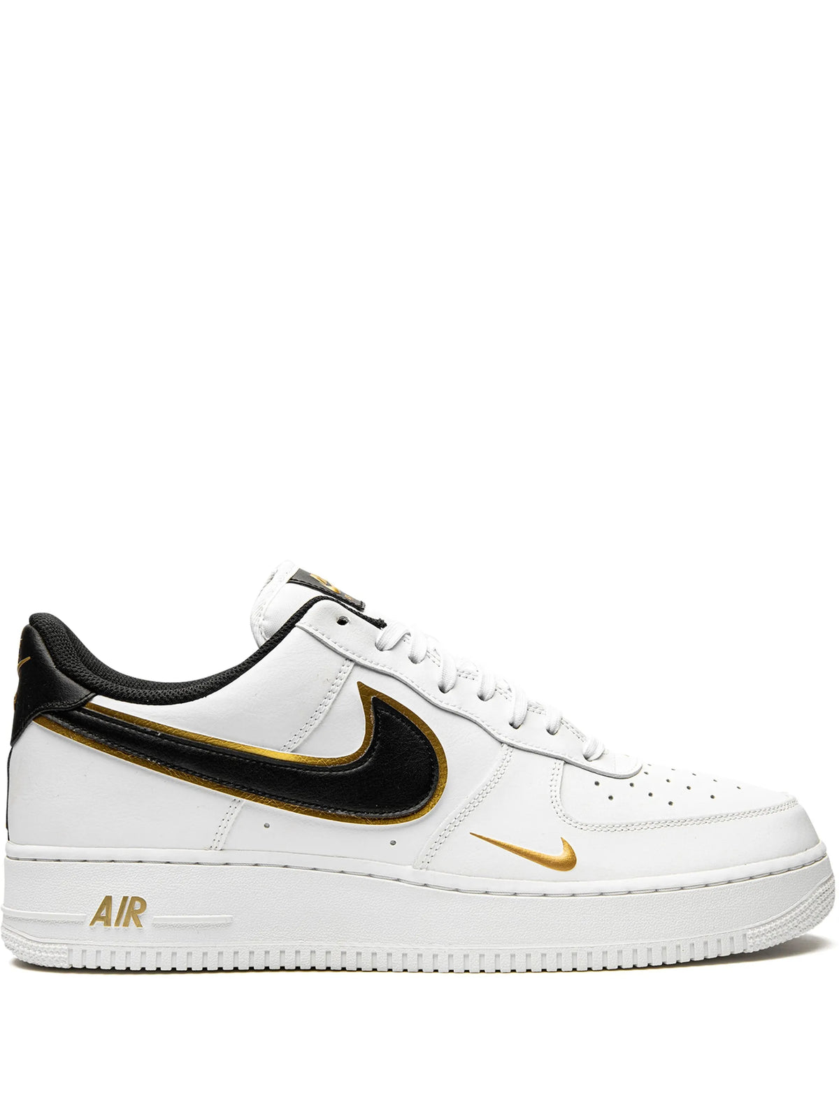 Nike Air Force 1 Double Swoosh - "White/Black/Gold"