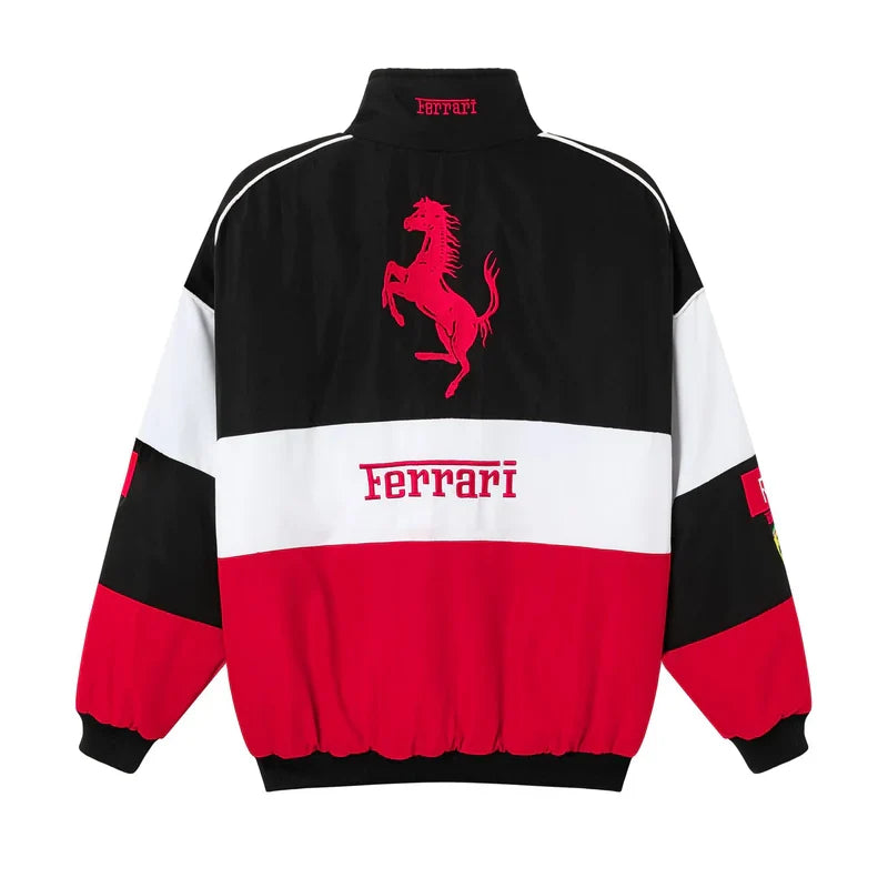 Ferrari F1 Retro Racing Jacket - "White"