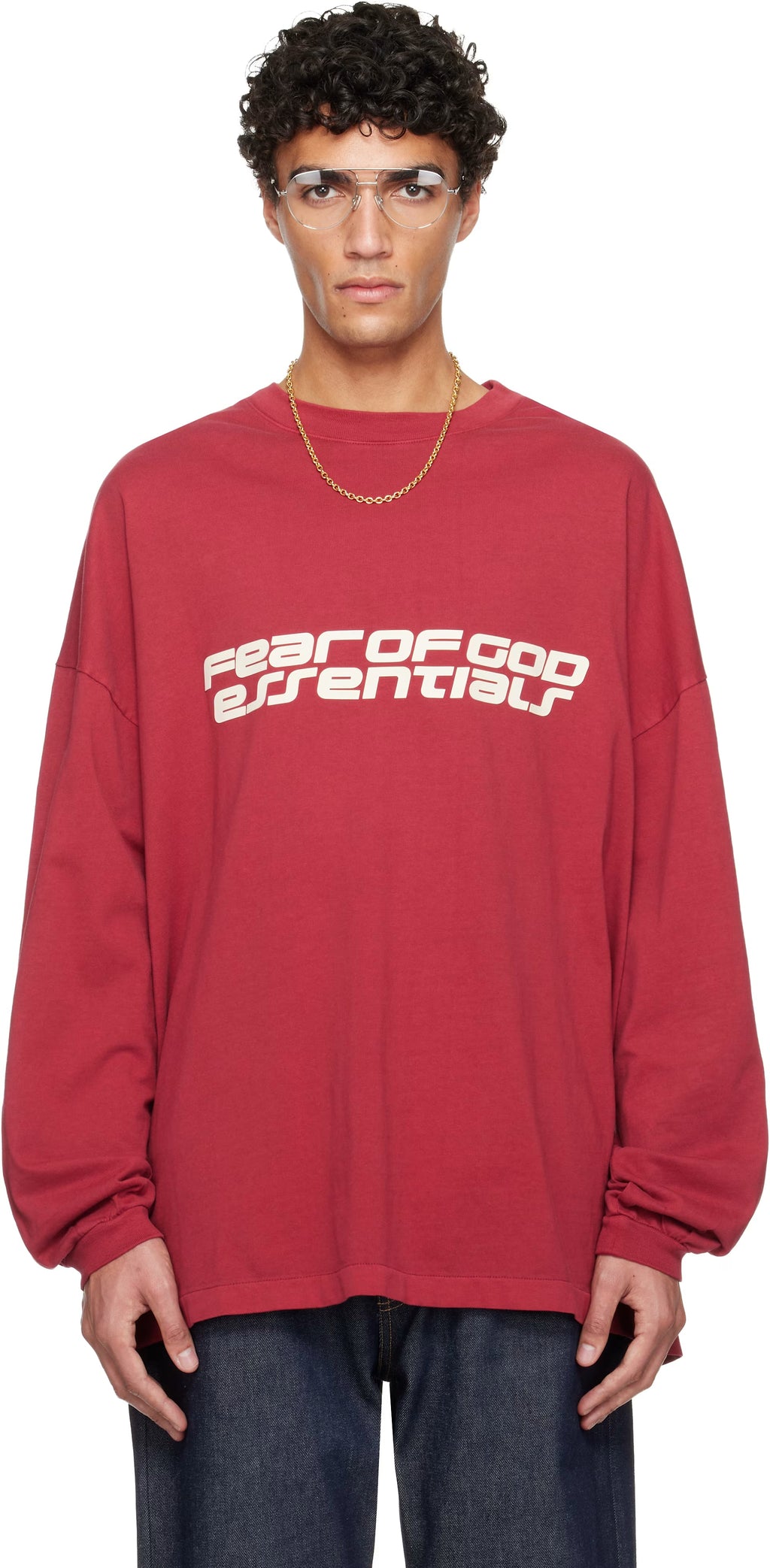 Fear of God Essentials 90's Long Sleeve - "Crimson"