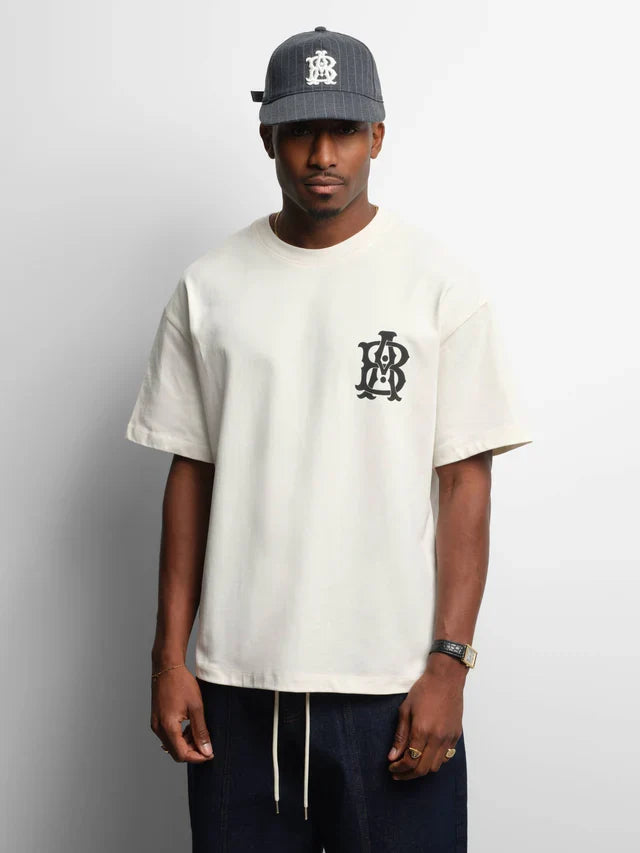 About:Blank Monogram T-shirt - "Oat/Black"