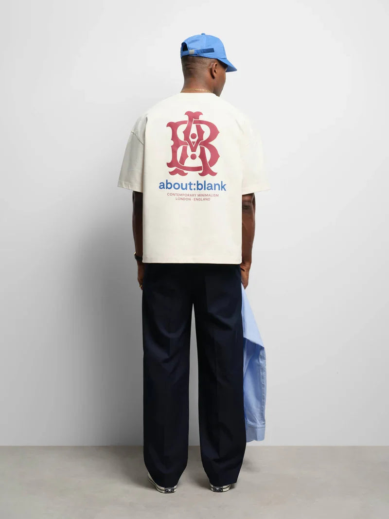 About:Blank Insignia T-Shirt - "Oat/Red/Black"