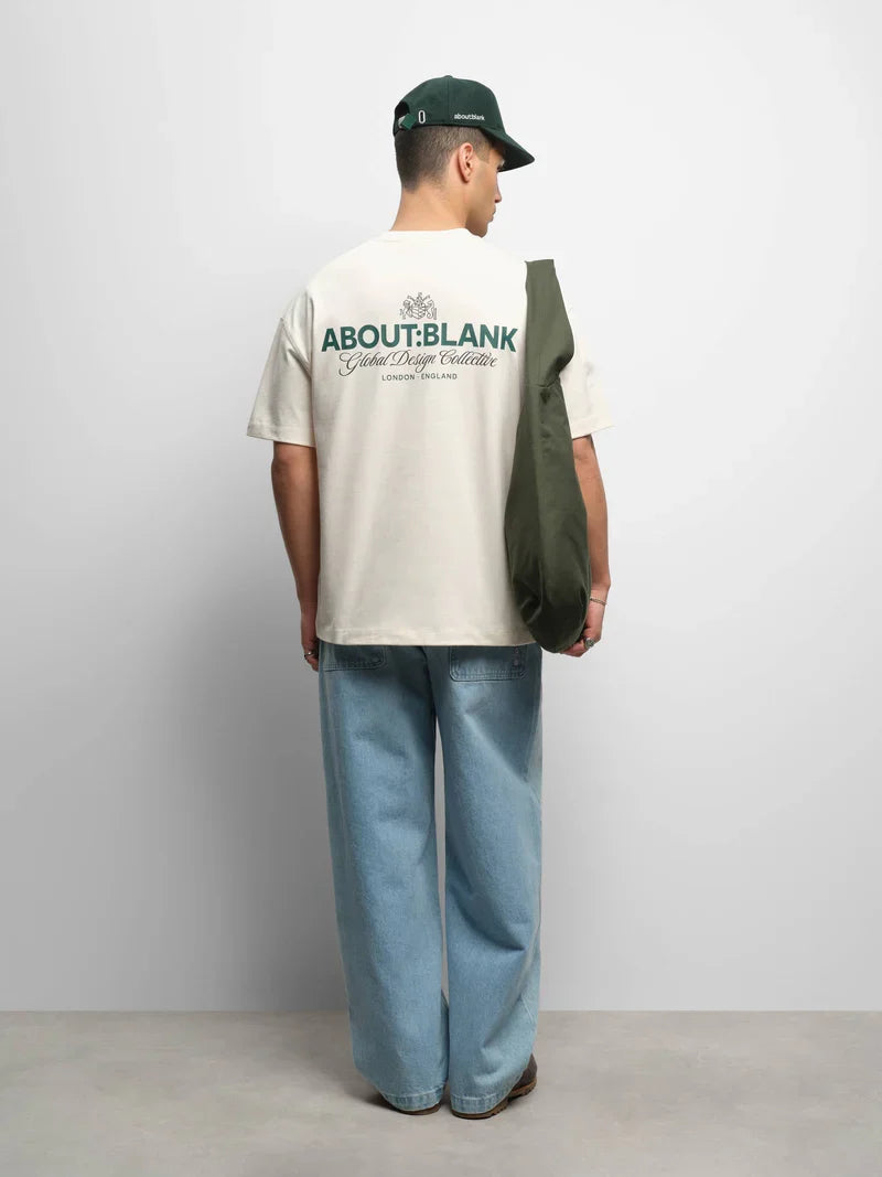 About:Blank Blazon T-shirt - "Oat/Epsom Green/Black"