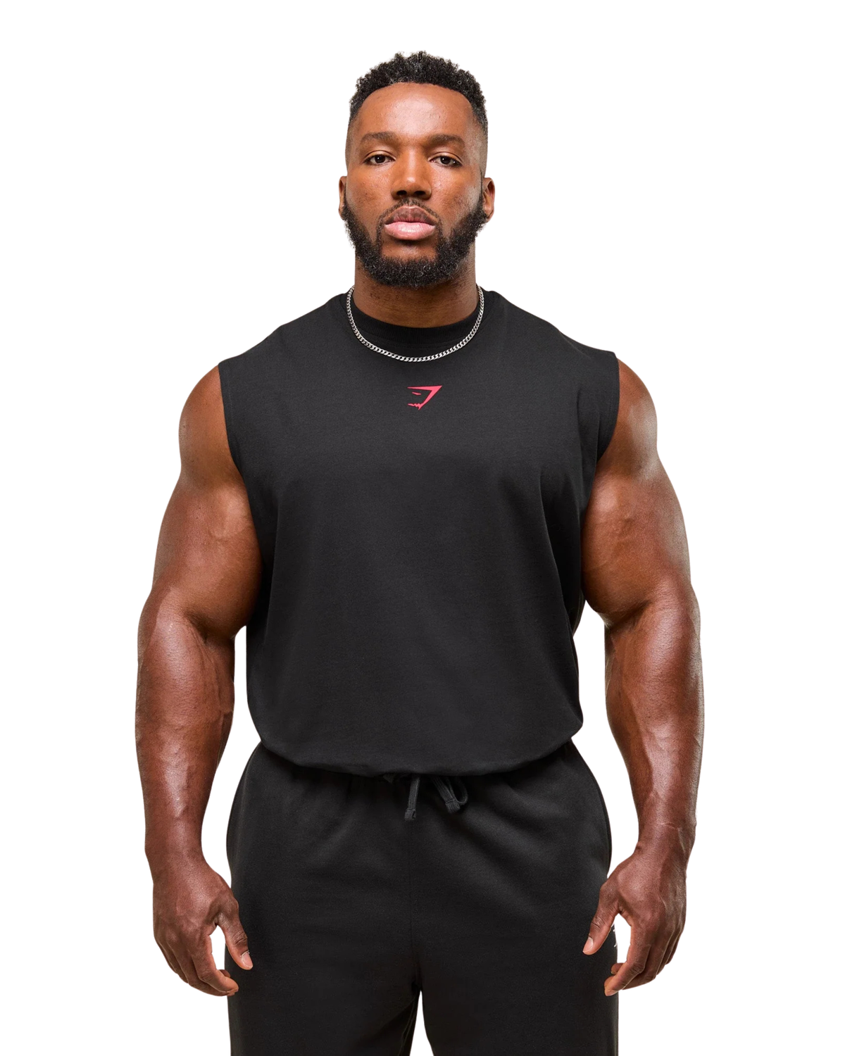 Gymshark Power Cut Off Tank - "Black/Conditioning Red"