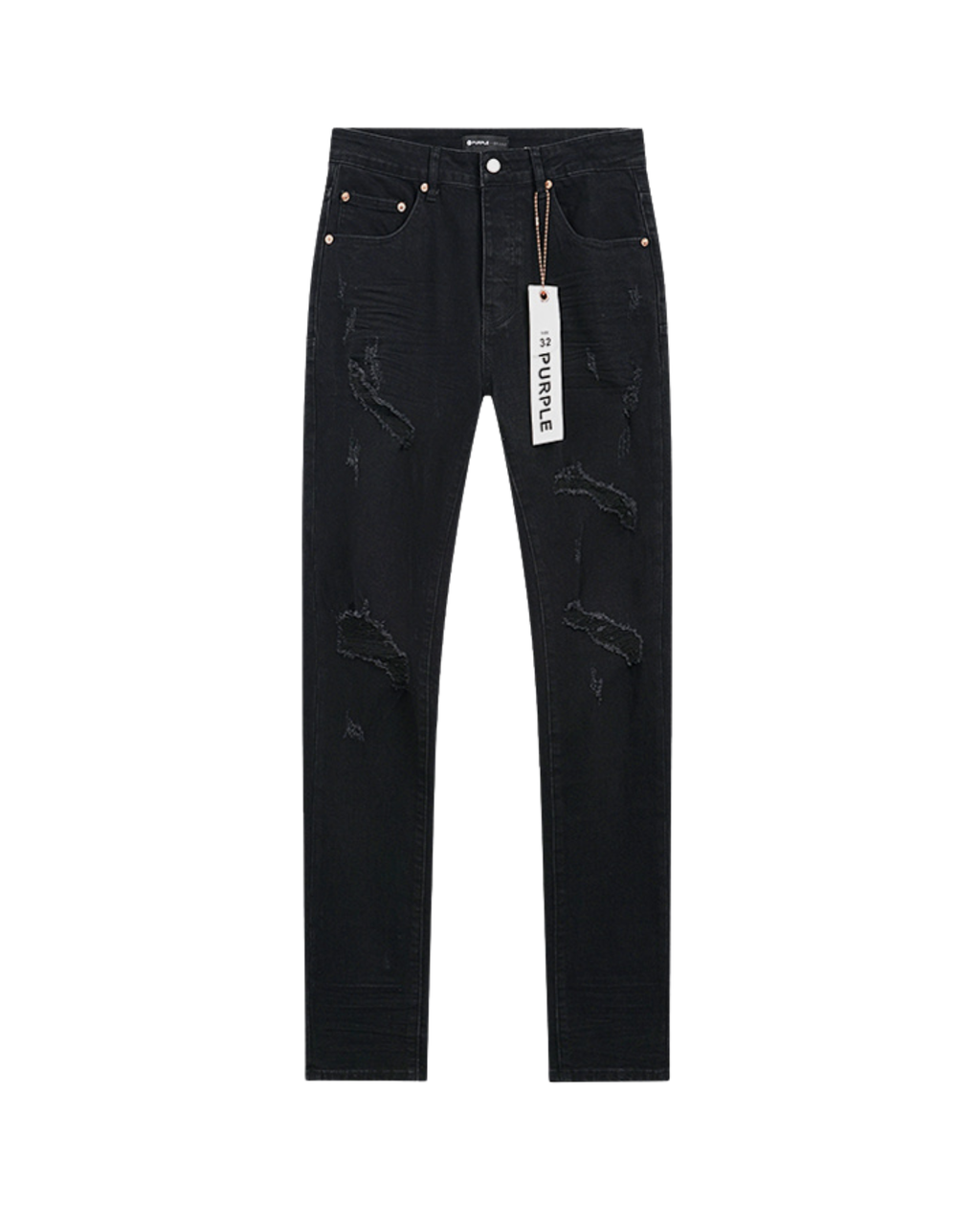 Purple Brand Distressed Denim Jeans - "Black"