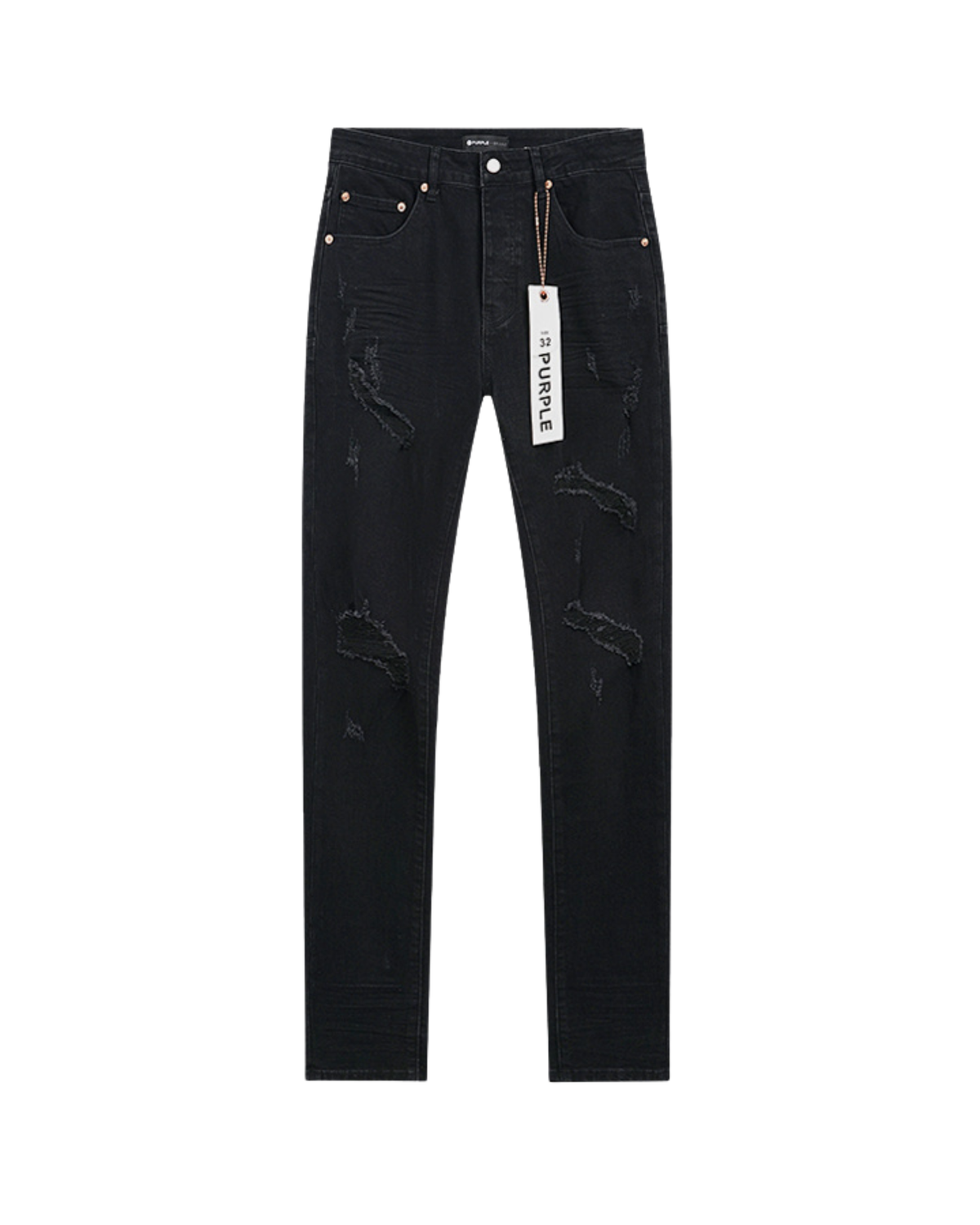 Purple Brand Distressed Denim Jeans - "Black"