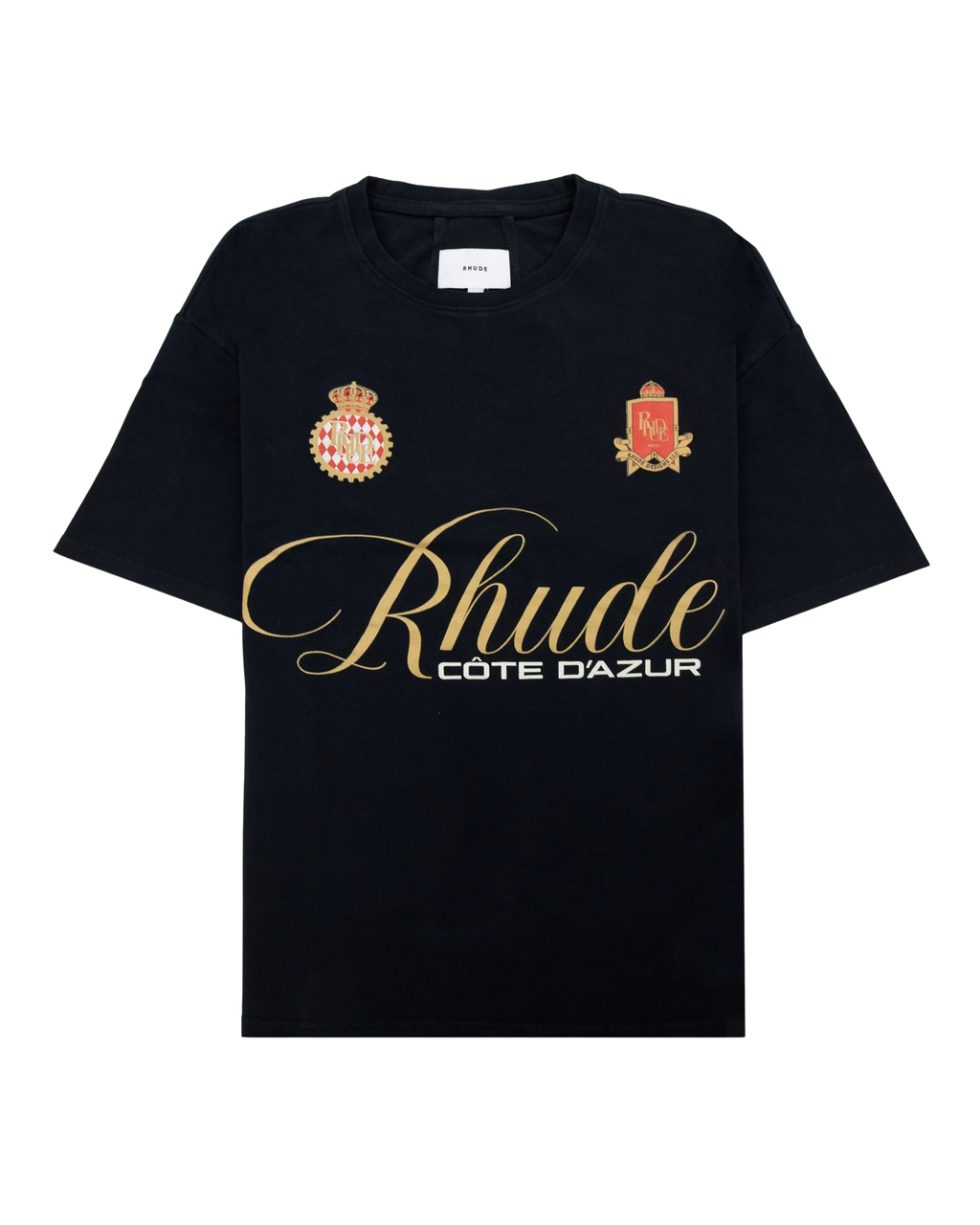 Rhude Script Crest Tee - "Vintage Black"