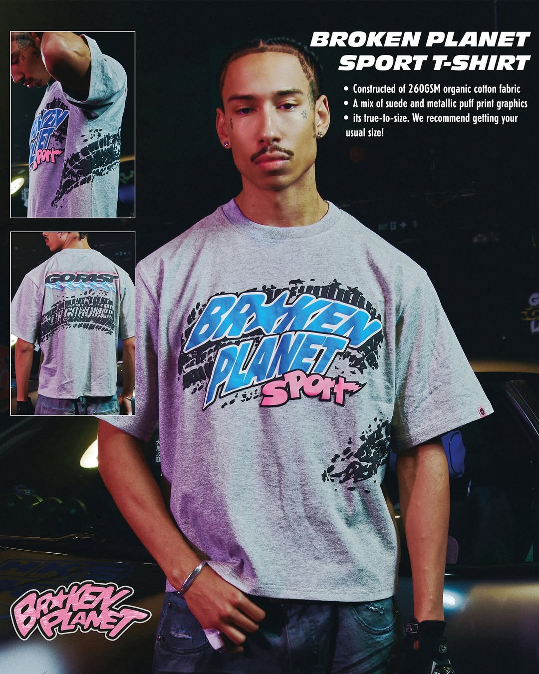 Broken Planet BP Sport T-Shirt - "Heather Grey"