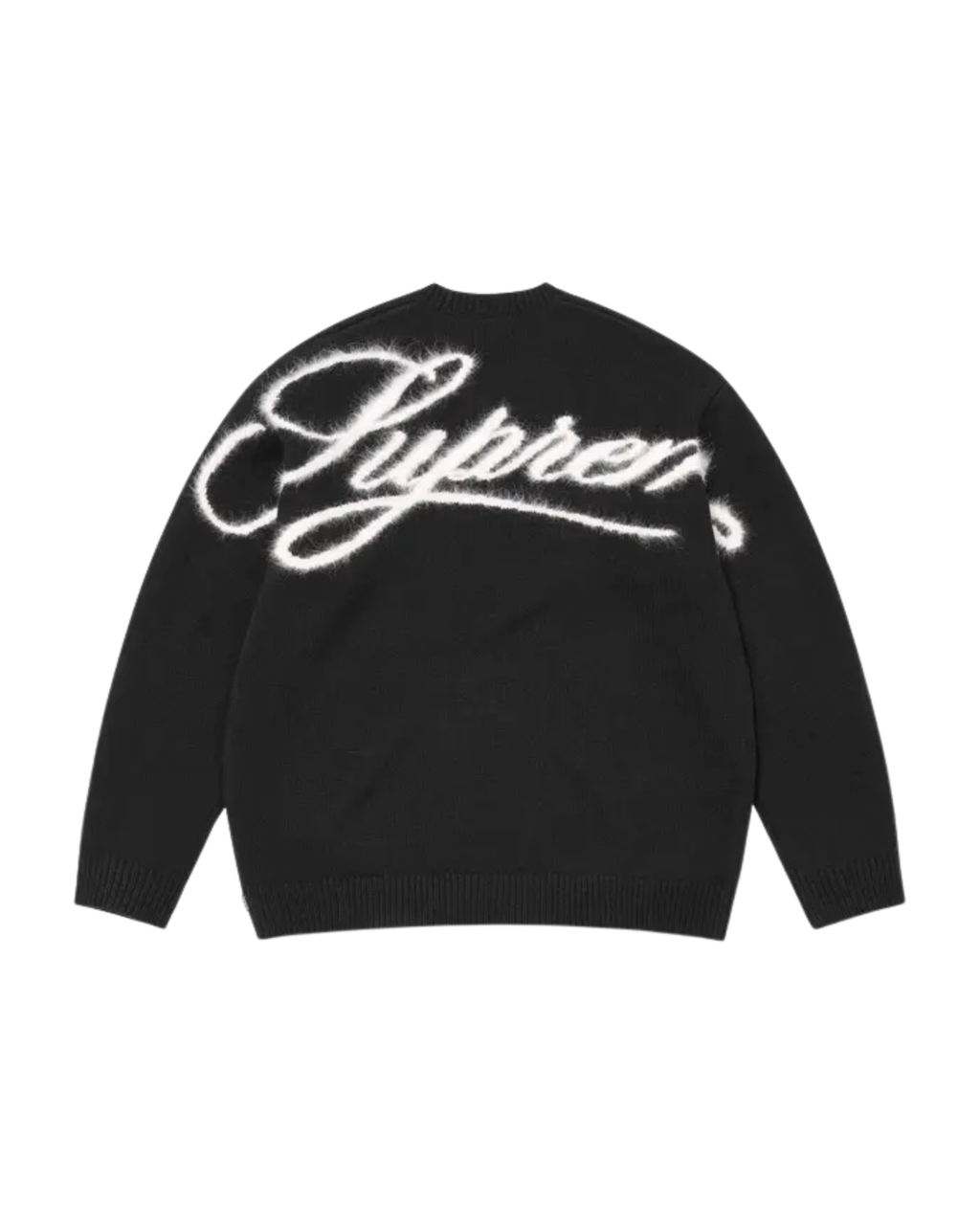 Supreme Angora Script Sweater - "Black"