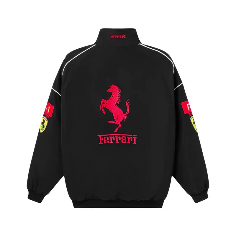Ferrari F1 Retro Racing Jacket - "Black"