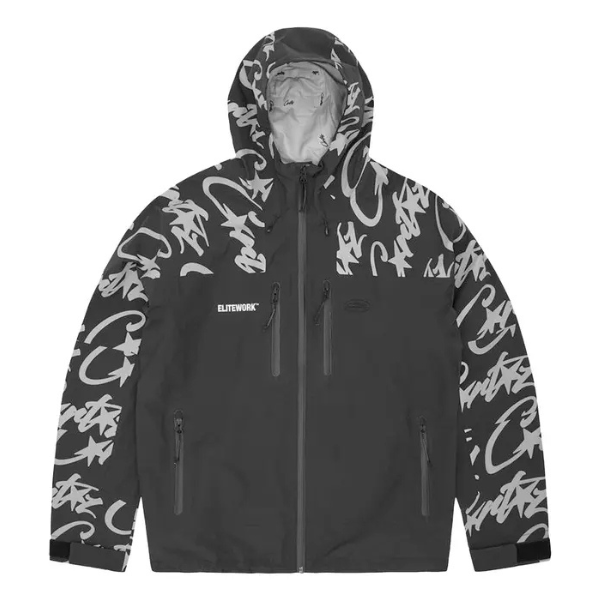 Corteiz Elitework Waterproof Shell Jacket - "Black"