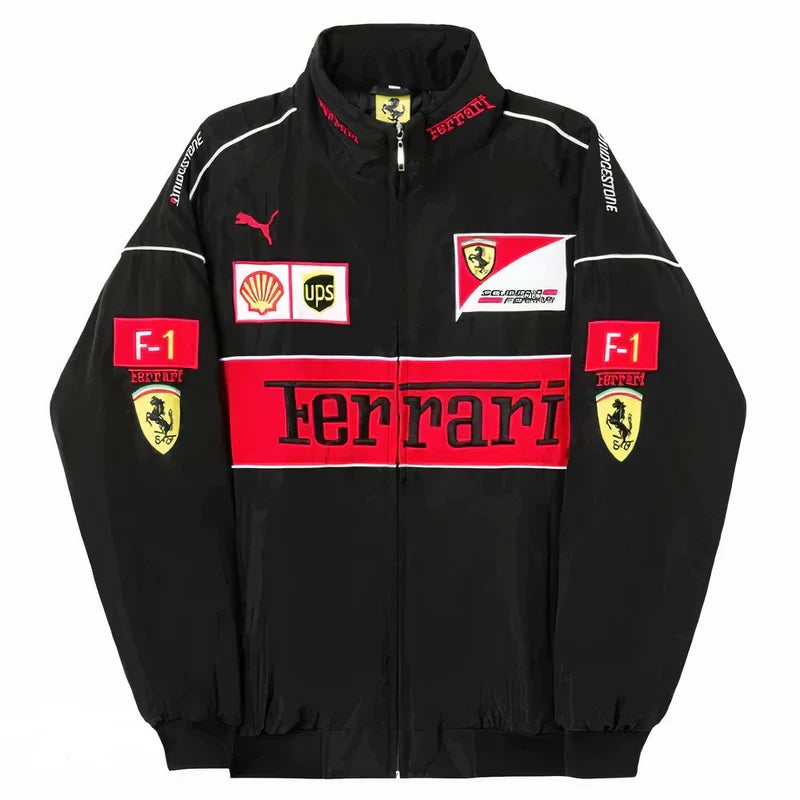 Ferrari F1 Retro Racing Jacket - "Black"