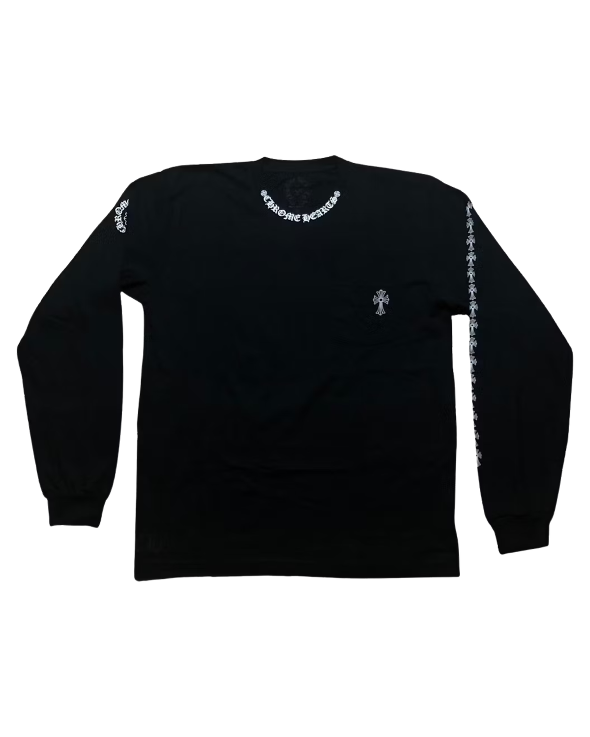 Chrome Hearts Neck Logo Cross Sleeve L/S T-shirt - "Black"