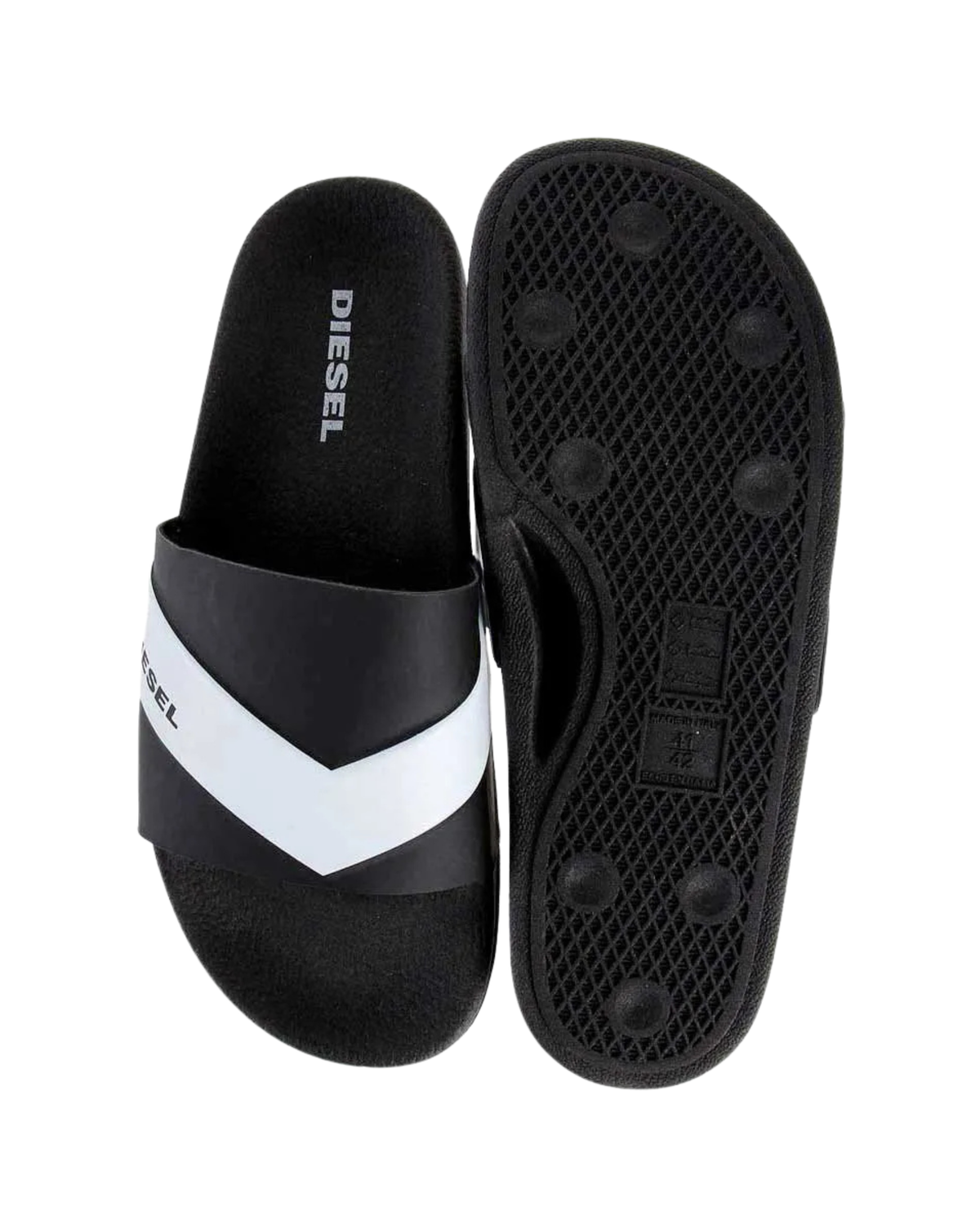 Diesel Alohaa Samaral Slides - "Black/White"