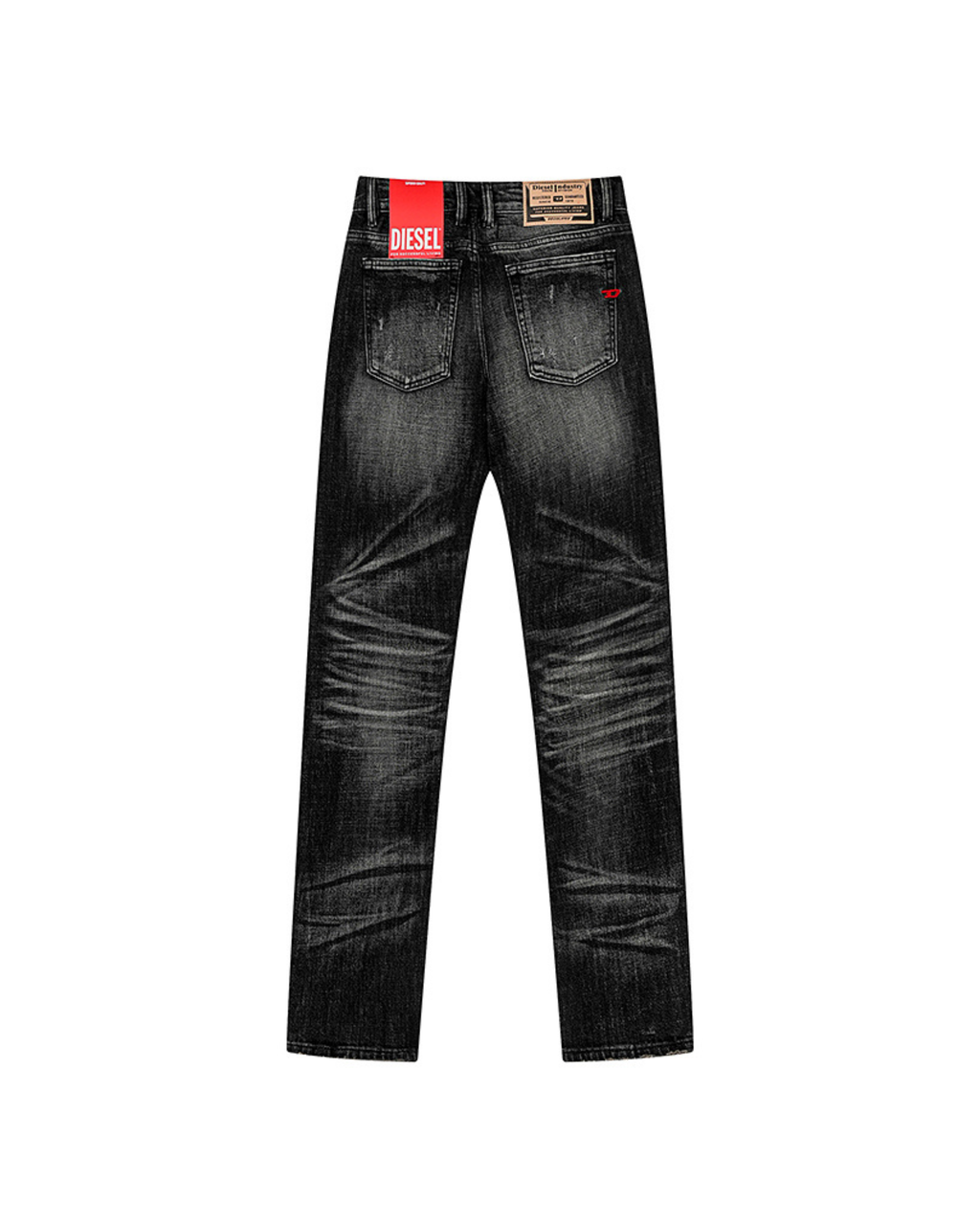 Diesel Distressed Straight Leg Denim Jeans - "Black Wash"