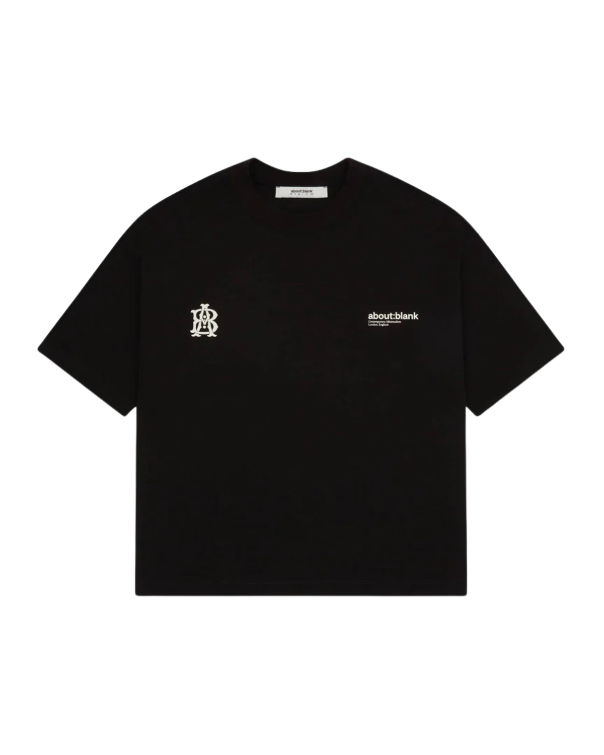 About:Blank Dual Logo T-shirt - "Black/Ecru"