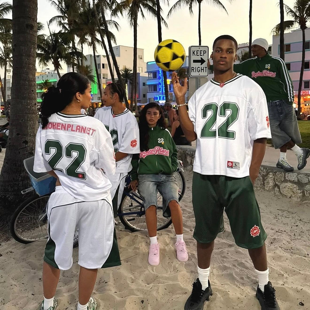 Broken Planet Mesh Jersey - "White/Green"