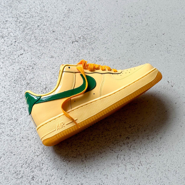 Nike Air Force 1 Low Patent Leather Topaz - "Gold Pine Green"