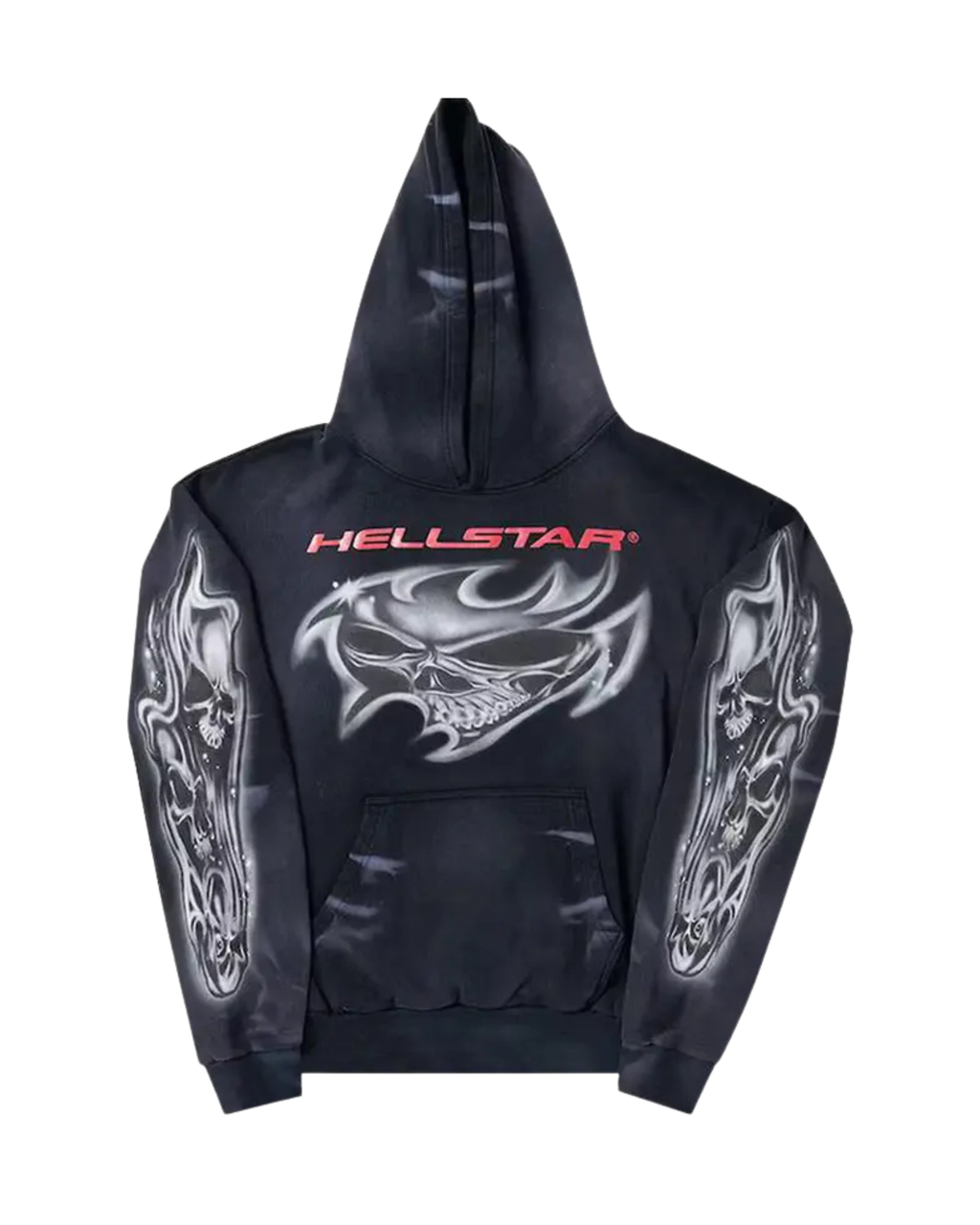 Hellstar Airbrushed Skull Hoodie - "Black"
