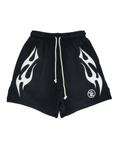 Hellstar Flame Shorts - "Black/White"