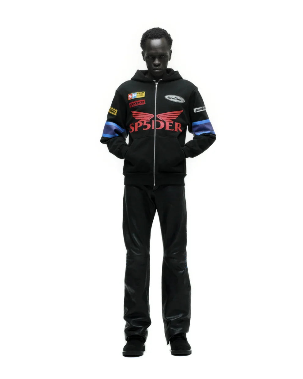 Sp5der GT Zip Hoodie - "Black"