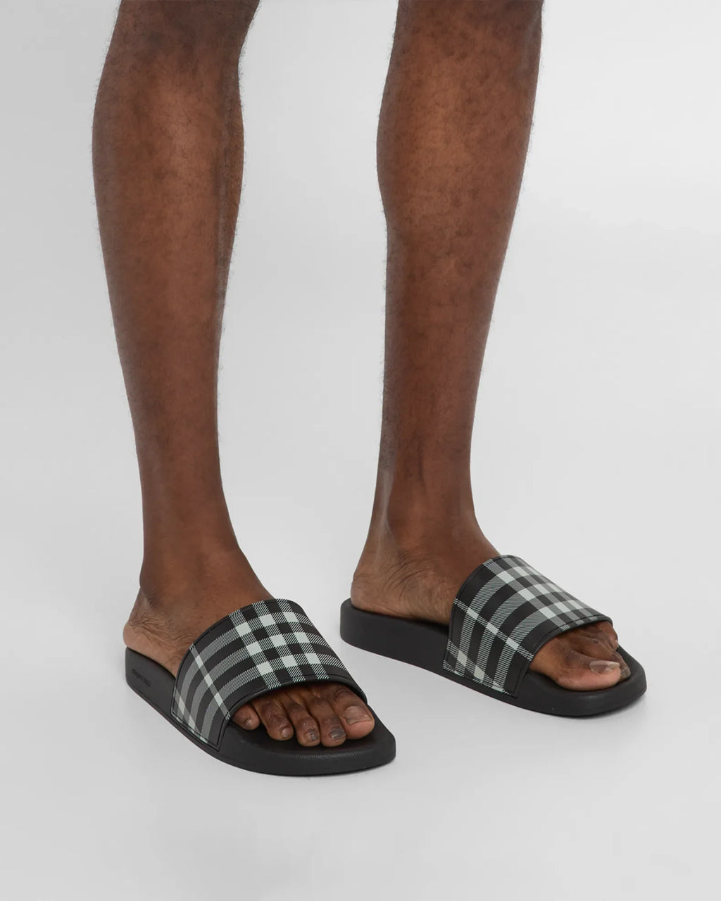 Burberry Check Slides - "Black"
