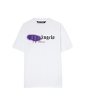 Palm Angels London Sprayed Logo Tee - "White/Purple"