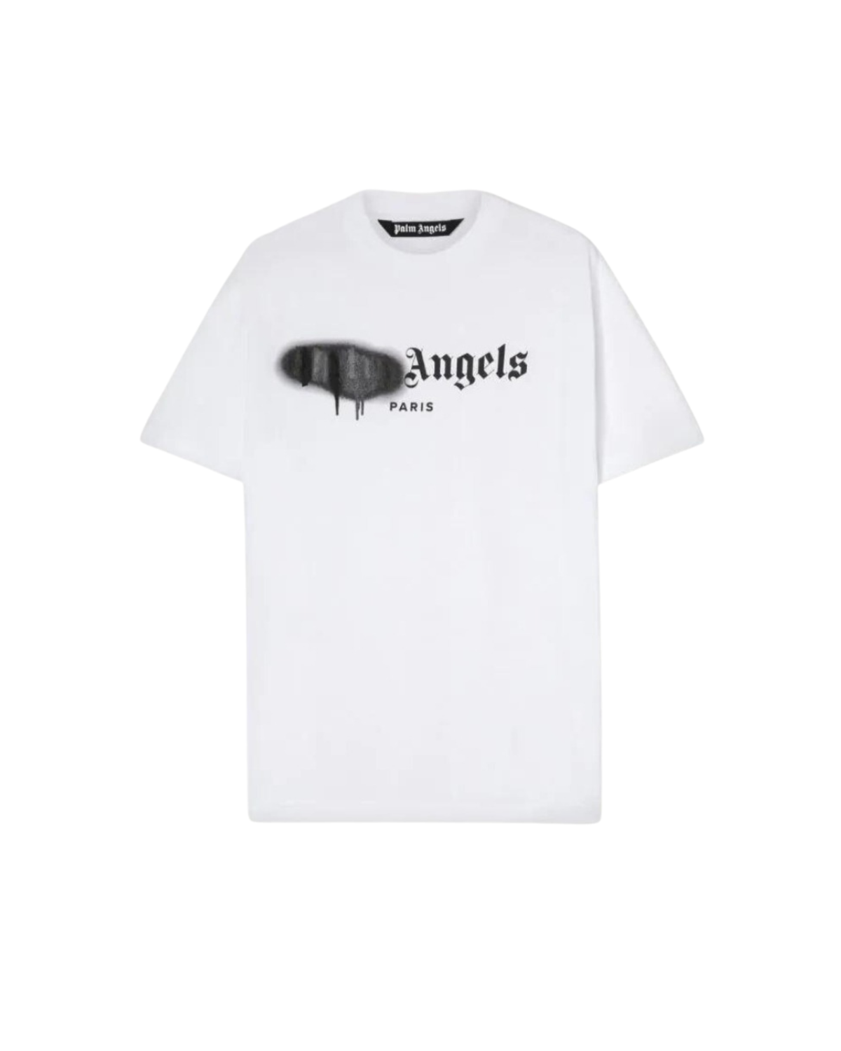 Palm Angels Paris Sprayed Logo Tee - "White/Black"
