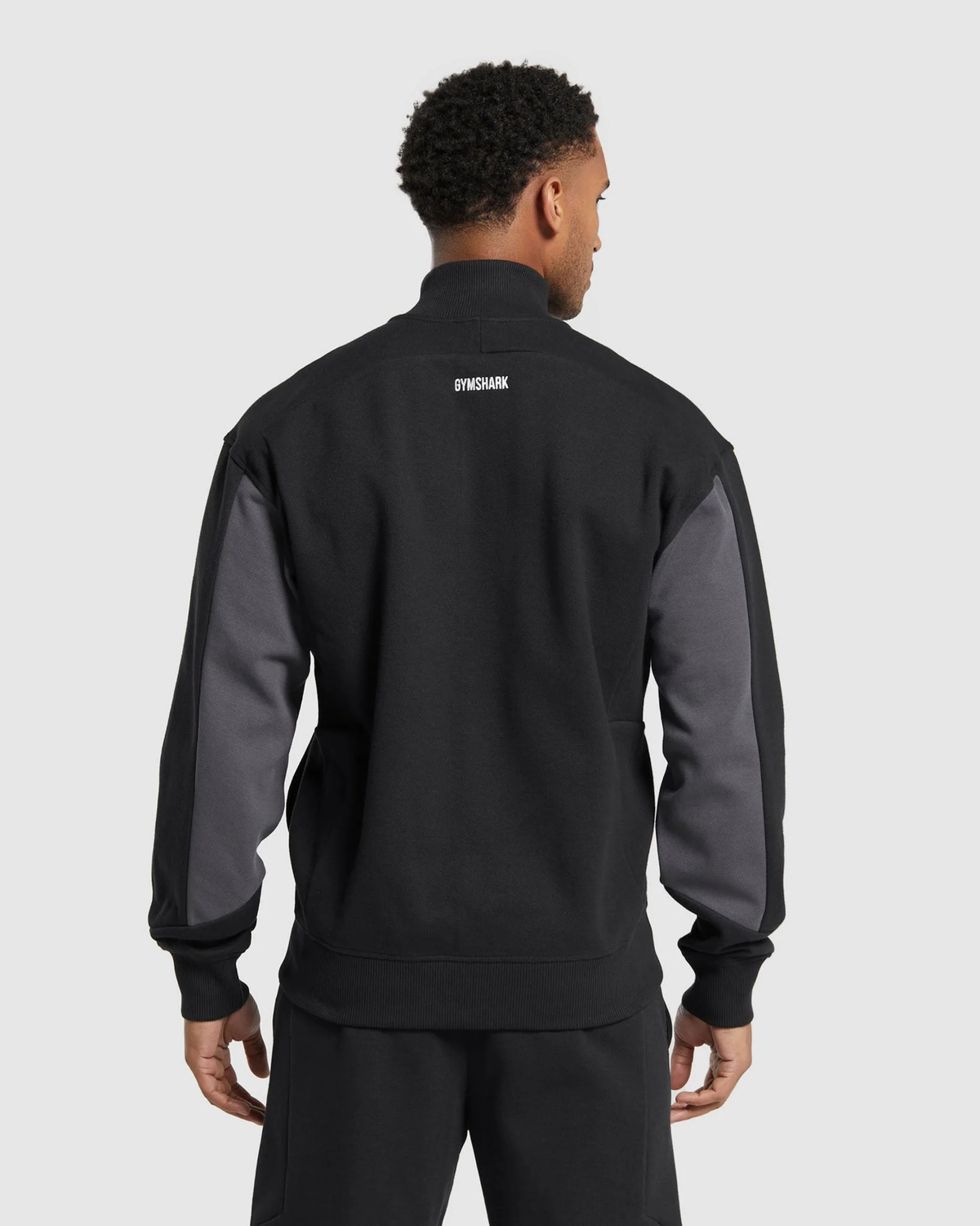 Gymshark Pique Track Jacket - "Black/Onyx Grey"