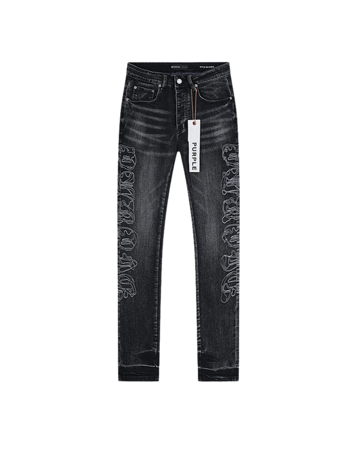 Purple Brand Smoke Wash Graphic Denim Jeans - "Black"