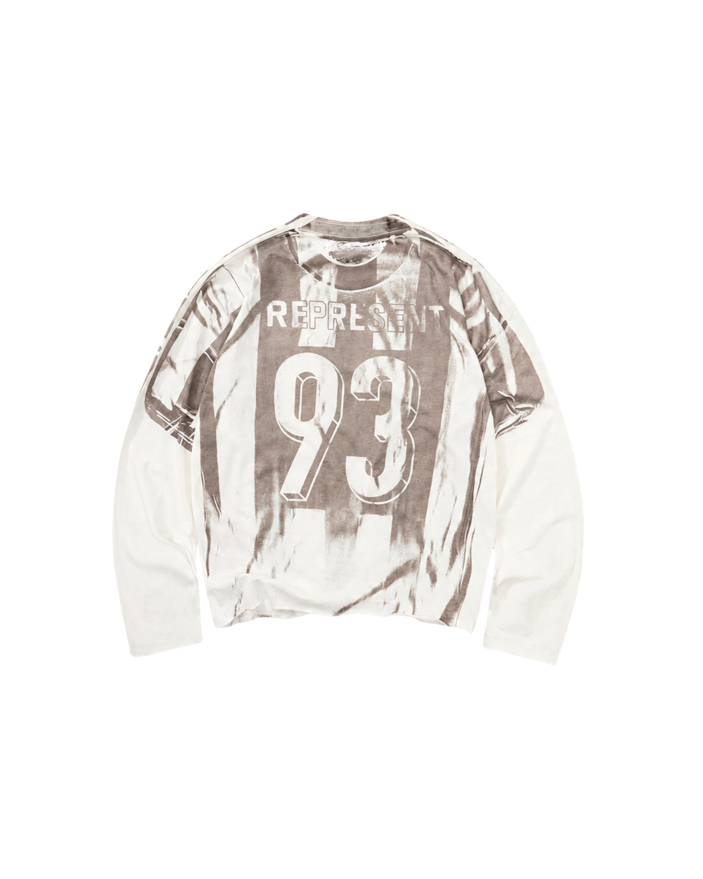 Represent Printed Long Sleeve T-Shirt - "Flat White"