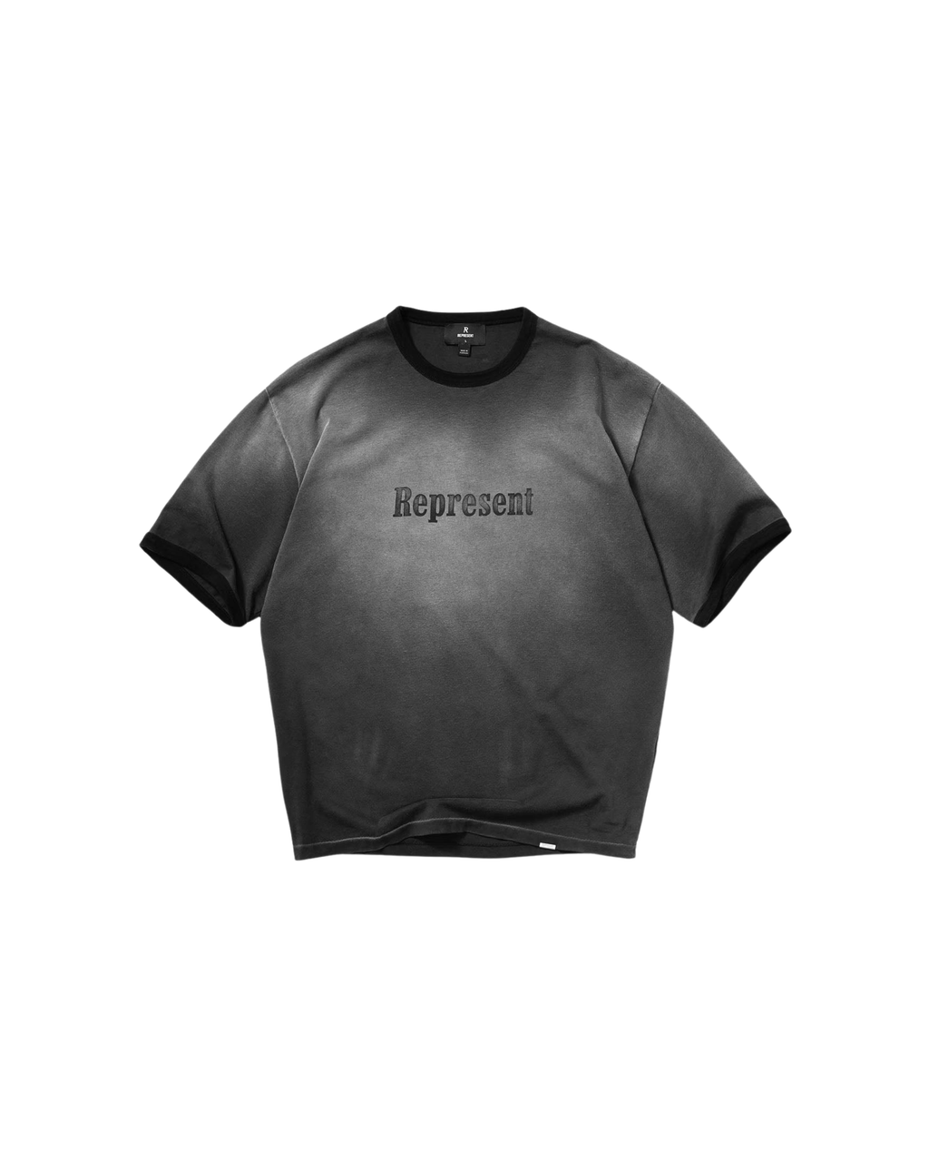 Represent Ringer T-Shirt - "Stained Black"